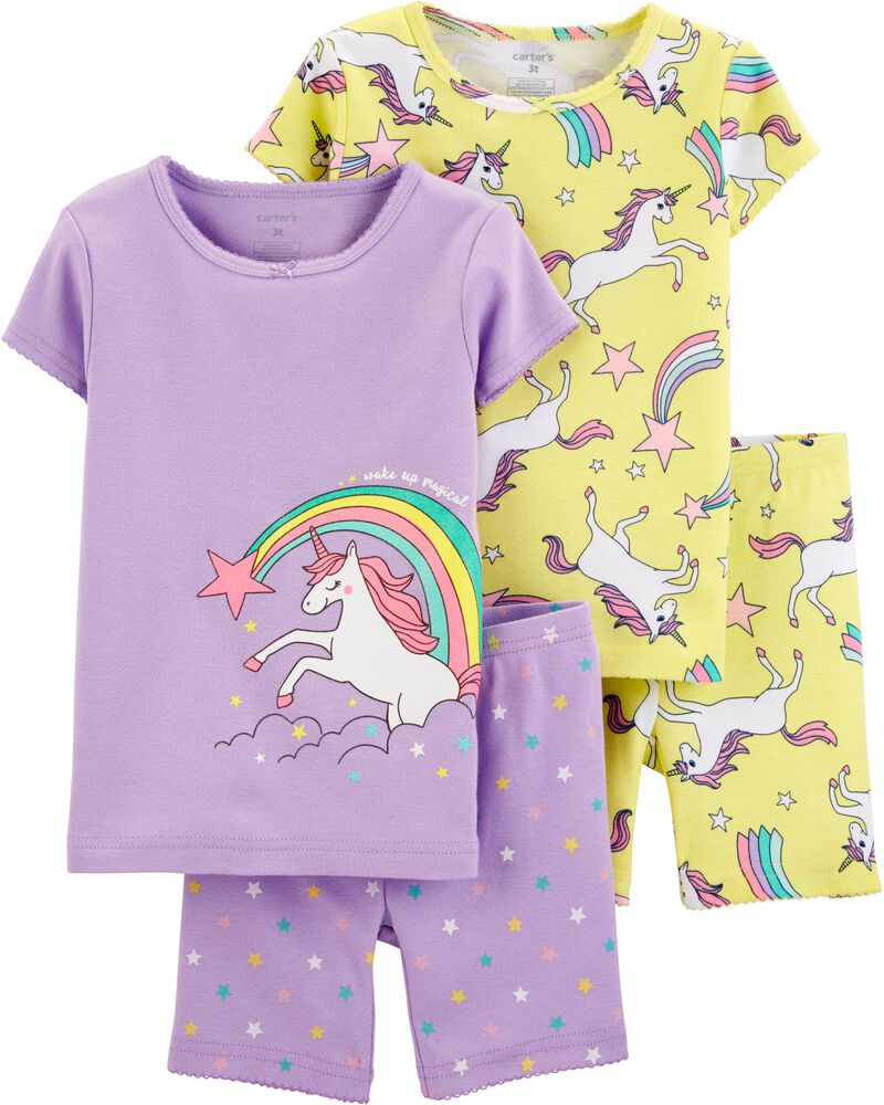 Set 4 piezas pijama unicornio verano bebé Carter's