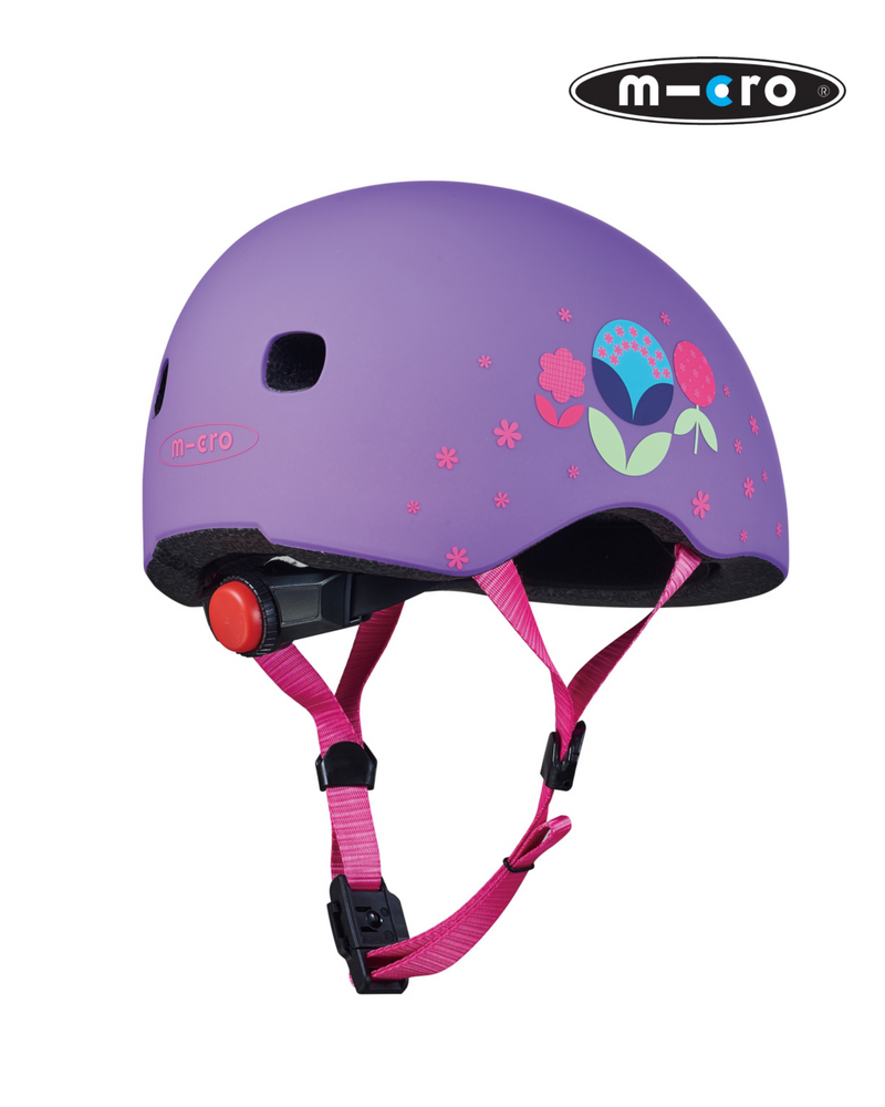 Casco AC2084BX Micro PC Helmet Floral Purple Niña