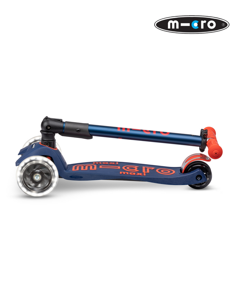 Scooter MMD133 Maxi Micro Deluxe Foldable LED Navy Red Niño