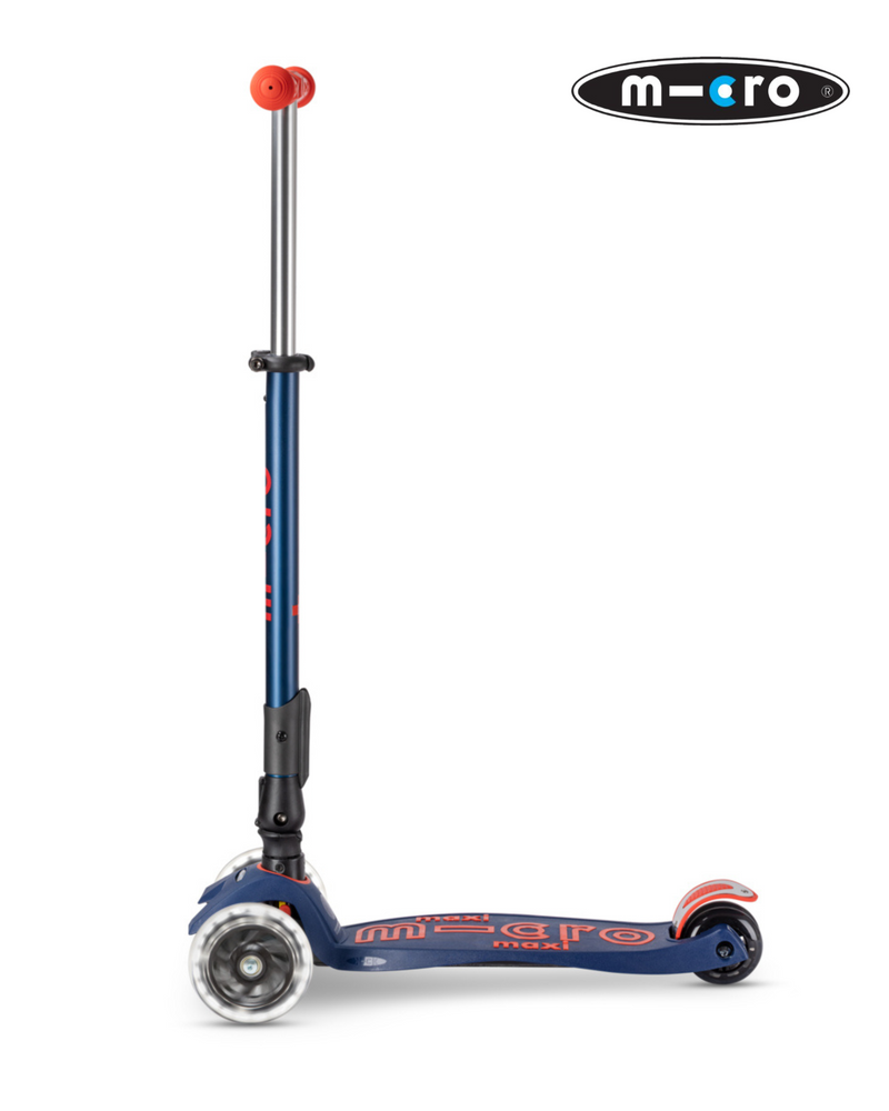 Scooter MMD133 Maxi Micro Deluxe Foldable LED Navy Red Niño